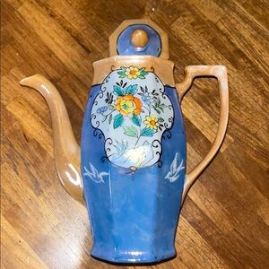 T&T Hand Painted Japanese Nippon Lusterware Chocolate Pot